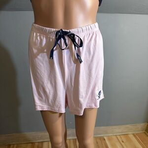 Life is Good Pink Pajama Sleep Shorts Logo Ribbon Waist Size Large NWOT